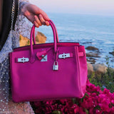 Hermes Birkin 30 Rose Pourpre Epsom avec détails Palladium - 2018, C