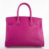 Hermes Birkin 30 Rose Pourpre Epsom avec détails Palladium - 2018, C