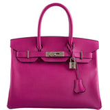 Hermes Birkin 30 Rose Pourpre Epsom avec détails Palladium - 2018, C