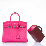 Hermès Birkin 30 Rose Tyrien Autruche Bijouterie Palladium - 2020, Y