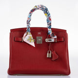 Hermès Birkin 30 Rouge Garance Togo avec Finitions Palladium - 2007, K Carré