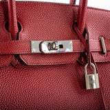 Hermès Birkin 30 Rouge Garance Togo avec Finitions Palladium - 2007, K Carré