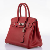 Hermès Birkin 30 Rouge Garance Togo avec Finitions Palladium - 2007, K Carré