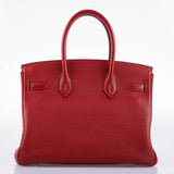 Hermès Birkin 30 Rouge Garance Togo avec Finitions Palladium - 2007, K Carré