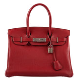 Hermès Birkin 30 Rouge Garance Togo avec Finitions Palladium - 2007, K Carré