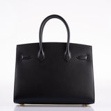 Hermès Birkin 30 Sellier Cuir Monsieur Noir Finition Dorée - 2020, Y