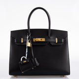 Hermès Birkin 30 Sellier Cuir Monsieur Noir Finition Dorée - 2020, Y