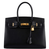 Hermès Birkin 30 Sellier Cuir Monsieur Noir Finition Dorée - 2020, Y