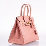 Hermes Birkin 30 Terre Cuite Autruche Finition Or - 2020, Y