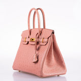 Hermes Birkin 30 Terre Cuite Autruche Finition Or - 2020, Y