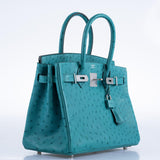 Hermès Birkin 30 Vert Vérone Autruche Accastillage Palladium - 2020, Y