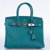 Hermès Birkin 30 Vert Vérone Autruche Accastillage Palladium - 2020, Y