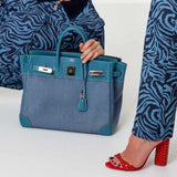 Hermes Birkin 32 HAC Denim & Blue Jean Gulliver Leather Palladium Hardware