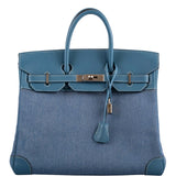 Hermes Birkin 32 HAC Denim & Blue Jean Gulliver Leather Palladium Hardware