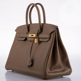 Hermes Birkin 35 Beige de Weimar Jonathan avec accastillage doré - 2020, Y