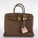 Hermes Birkin 35 Beige de Weimar Jonathan avec accastillage doré - 2020, Y