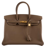 Hermes Birkin 35 Beige de Weimar Jonathan avec accastillage doré - 2020, Y