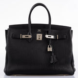 Hermes Birkin 35 Noir Togo Palladium - 2003, Carré G