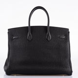 Hermes Birkin 35 Noir Togo Palladium - 2003, Carré G