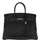 Hermès Birkin 35 Cuir Togo Noir Bijouterie Palladium - 2017, A