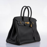 Hermès Birkin 35 Cuir Togo Noir avec Accastillage Doré - 2017, A