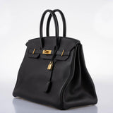 Hermès Birkin 35 Cuir Togo Noir avec Accastillage Doré - 2017, A