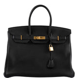 Hermès Birkin 35 Cuir Togo Noir avec Accastillage Doré - 2017, A