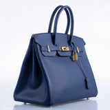 Hermès Birkin 35 Bleu Saphir Epsom avec Accastillage Doré - 2016, X