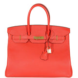 Hermès Birkin 35 Capucine Cuir Togo Bijouterie Dorée - 2011, Carré O