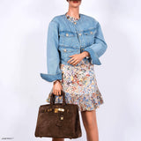 Hermes Birkin 35 Daim Veau Doblis Chocolat avec Accastillage Doré - 2011, Carré O
