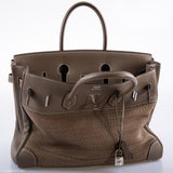 Hermès Birkin 35 Crinoline et Etoupe Clemence avec Accastillage Palladium - 2005, Carré I