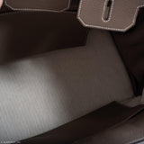 Hermès Birkin 35 Crinoline et Etoupe Clemence avec Accastillage Palladium - 2005, Carré I
