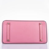 Hermès Birkin 35 HSS 5P Rose Bubblegum & Céleste Togo Palladium - 2011, Carré O