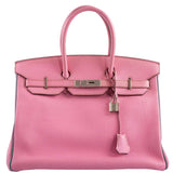 Hermès Birkin 35 HSS 5P Rose Bubblegum & Céleste Togo Palladium - 2011, Carré O