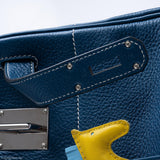 Hermès Birkin 40 HAC Bleu Thalassa Togo & Surpiqûres Blanches Accastillage Palladium - 2003, G Carré