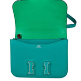 Hermès Constance 18 Bleu Paon Verso Menthe Epsom Palladium - 2017, A