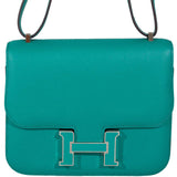 Hermès Constance 18 Bleu Paon Verso Menthe Epsom Palladium - 2017, A