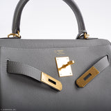 Hermès Kelly 28 HSS Retourne Gris Mouette Togo & Intérieur Noir Bijouterie Or Palladium - 2016, X