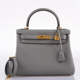 Hermès Kelly 28 HSS Retourne Gris Mouette Togo & Intérieur Noir Bijouterie Or Palladium - 2016, X