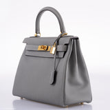 Hermès Kelly 28 HSS Retourne Gris Mouette Togo & Intérieur Noir Bijouterie Or Palladium - 2016, X