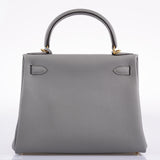 Hermès Kelly 28 HSS Retourne Gris Mouette Togo & Intérieur Noir Bijouterie Or Palladium - 2016, X