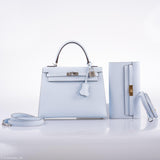 Portefeuille Hermes Kelly To Go Bleu Brume Epsom Quincaillerie Dorée