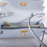 Portefeuille Hermes Kelly To Go Bleu Brume Epsom Quincaillerie Dorée