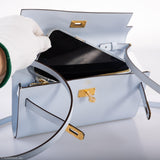 Portefeuille Hermes Kelly To Go Bleu Brume Epsom Quincaillerie Dorée