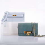 Portefeuille Hermes Kelly To Go Bleu Brume Epsom Quincaillerie Dorée