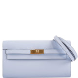 Portefeuille Hermes Kelly To Go Bleu Brume Epsom Quincaillerie Dorée
