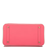 Hermès Birkin 30cm Bicolore Craie et Rose Azalée Epsom Quincaillerie Dorée Brossée