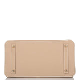 Hermès Birkin 30 cm bicolore Trench et Craie Epsom avec bijouterie dorée