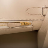 Hermès Birkin 30 cm bicolore Trench et Craie Epsom avec bijouterie dorée