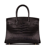 Hermès Birkin 30cm Alligator Mat Noir Accastillage Doré